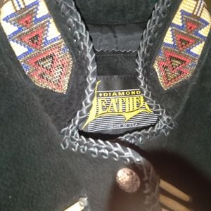 Leather  diamond jacket